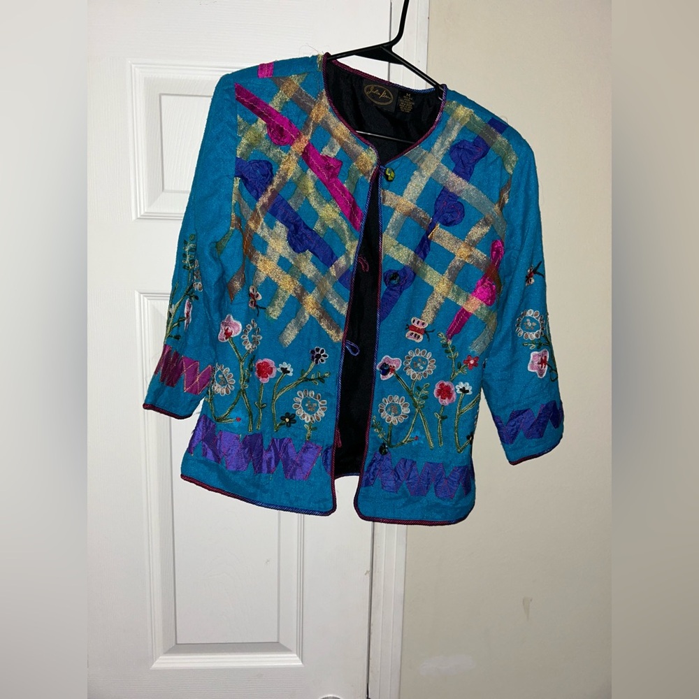 Vibrant Embroidered Women's Blazer
